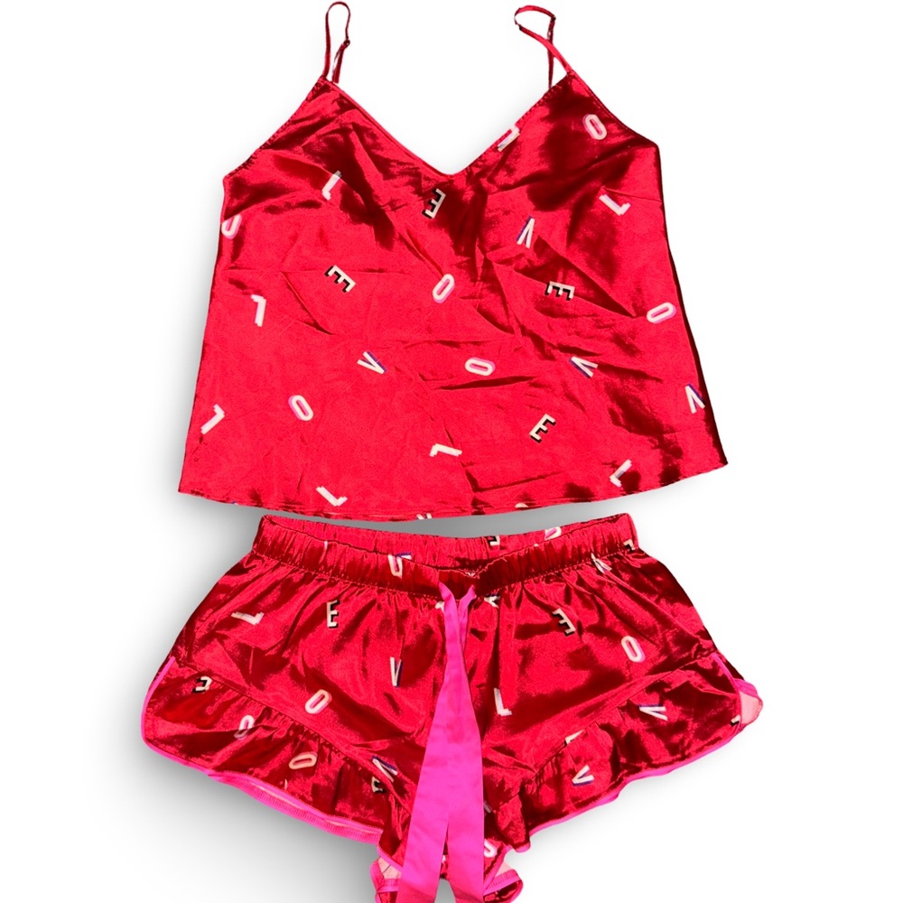 Victoria's Secret Red Satin Pajama Set from Valentine’s collection